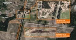 Satellite image of military fortifications near the village of Kalinina on May 25.