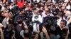 Armenia - Armenian Archbishop Bagrat Galstanian led university students on an anti-government protest - screen grab