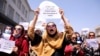 Afghan women's rights activists protest against the Taliban regime in Kabul in September 2021.