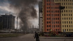 Az orosz erők bombázták Harkivot 2022. április 21-én.