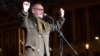 Gaspar Miklos Tamas speaks at a rally in 2018.