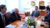 Средба на медијаторот Метју Нимиц со премиерот Никола Груевски и министерот за надворешни работи Никола Попоски во Скопје, 2013.