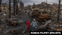 The soldier, whose identity was not disclosed, was found guilty of intimidating and victimizing Ukrainian civilians near Kyiv as they fled the area in early March 2022, days after Russia launched its ongoing invasion of Ukraine.