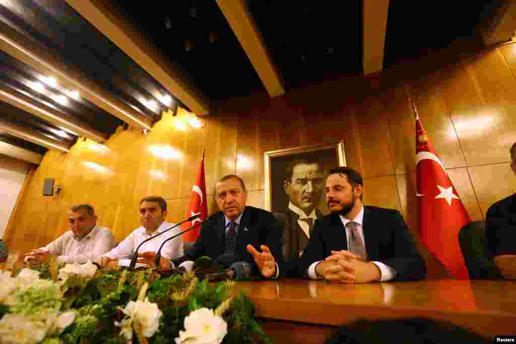 In the early hours of July 16, Turkish President Recep Tayyip Erdogan addressed the media in Istanbul after rushing back from a holiday. Erdogan said those involved in the coup would pay "a heavy price" for turning "the people's guns against the people."