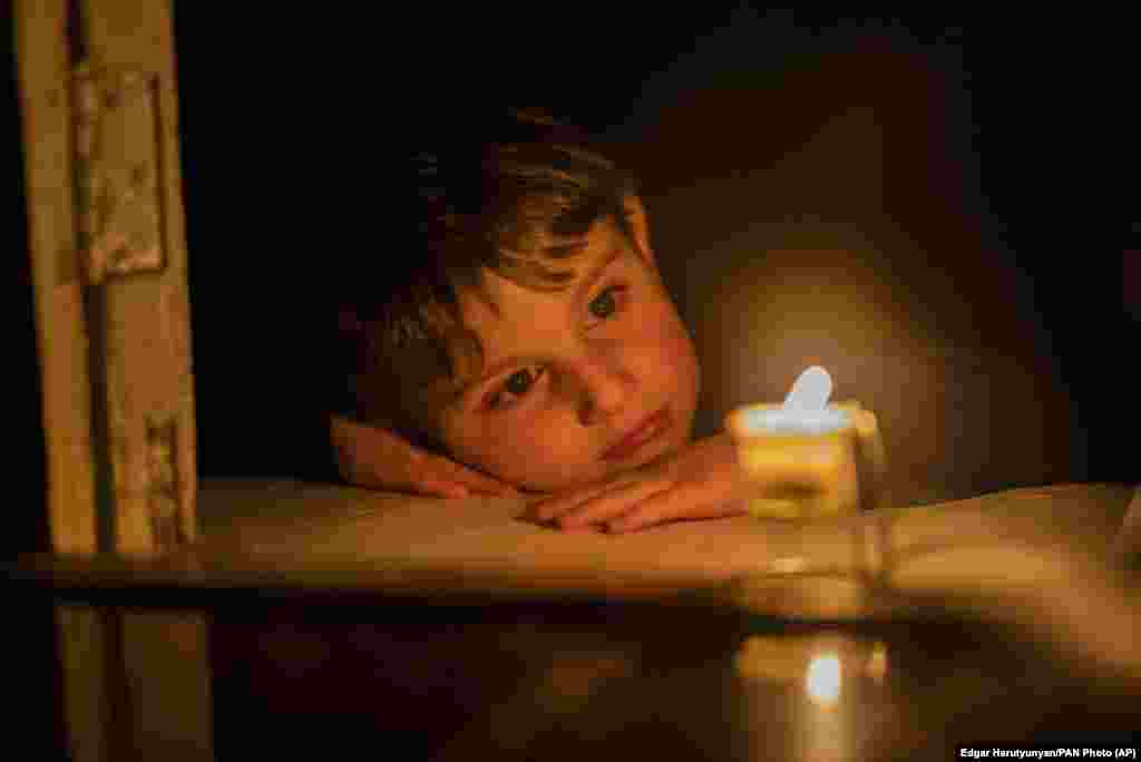 A boy at home in Stepanakert on January 18 