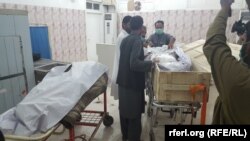 Dead bodies believed to be that of the Taliban leader Mullah Akthar Mohammad Mansur his driver in a hospital in Quetta, the capital of Pakistan's Balochistan province. 