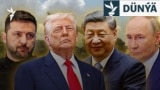 (Çepden saga) Ukrainanyň prezidenti Wolodymyr Zelenski, ABŞ-nyň prezidenti Donald Tramp, Hytaýyň prezidenti Si Szinpin, Russiýanyň prezidenti Wladimir Putin