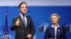 Secretarul general al NATO, Mark Rutte, și președinta Comisiei Europene, Ursula von der Leyen, înaintea unei reuniuni în marja summitului NATO de la Haga, Olanda, iunie 2025.
