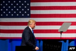 Republican presidential nominee Donald Trump speaks at a rally at Lackawanna College in Scranton, Pennsylvania, on November 7.