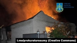 Consecințele atacurilor cu drone rusești în regiunea Sumî. Fotografie ilustrativă