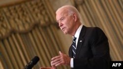 The protest was in response to Biden's comments on September 11 at a firehouse in Shanksville, Pennsylvania.