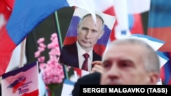 Заходи, присвячені 7-м роковинам анексії Криму Росією, у Сімферополі, 18 березня 2021 року