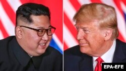 Colaj: liderul coreean Kim Jong Un și președintele SUA Donald Trump