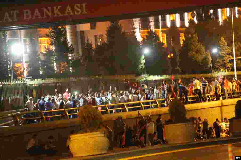People took to the streets in Ankara to protest the attempted coup.