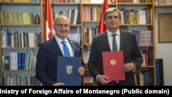 Ministri Crne Gore i Hrvatske Ervin Ibrahimović i Gordan Grlić Radman u Tivtu, 21.jun 2025. 