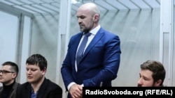 Kherson regional council chief Vladyslav Manher attends a court hearing in Kyiv on February 12, 2019.