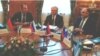 Սերգեյ Լավրովը, Էդվարդ Նալբանդյանը և Էլմար Մամեդյարովը: Մոսկվա, 4-֊ ապրիլի, 2014 թ․