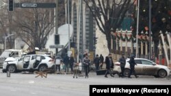 Алматы қаласындағы көрініс. 7 қаңтар 2022 жыл.