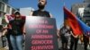 Demonstrators rally outside the Turkish Consulate in Los Angeles, California in April 2018.