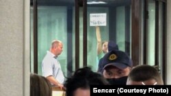 Паліна Шарэнда-Панасюк у судзе. Берасьце, 8 чэрвеня 2021 году 