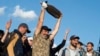 Armenia Protest -- Prime Minister's Serzh Sargsyan's resignation in Republic Square in Yerevan, Armenia, Monday, April 23, 2018. Sargsyan resigned unexpectedly on Monday, an apparent move to bring to an end massive anti-government protests. (Grigor Yeprem
