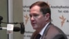 U.S. Assistant Secretary of State Thomas Melia in RFE/RL's Baku bureau in April 2013