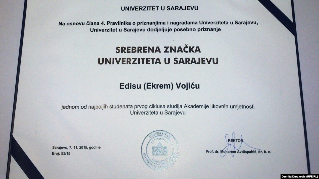 Diploma Edisa Vojića, 2016.