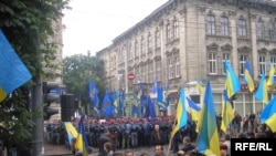 Proteste împotriva vizitei lui Victor Ianucovici la Lvov