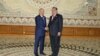 Дидори Эмомалӣ Раҳмон (рост) ва Ислом Каримов дар Душанбе 12 сентябри соли 2014