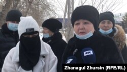 Mainly composed of inmates' relatives, the protesters were seeking information about the death of Talant Aliev, who was found hanged in a cell last month.