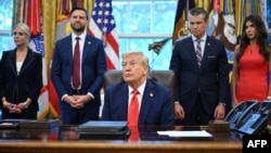 Американскиот претседател Доналд Трамп во Белата Куќа, Вашингот, архивска фотографија